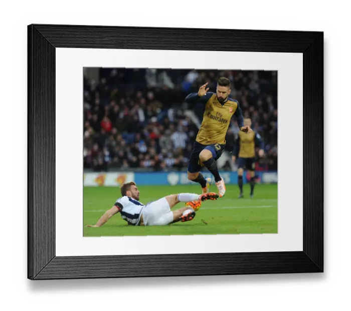 Framed Print : Giroud vs Morrison: A Footballing Battle - Intense Tackle in Arsenal vs West Bromwich Albion (2015-16) Framed Print : Giroud vs Morrison: A Footballing Battle - Intense Tackle in Arsenal vs West Bromwich Albion (2015-16)