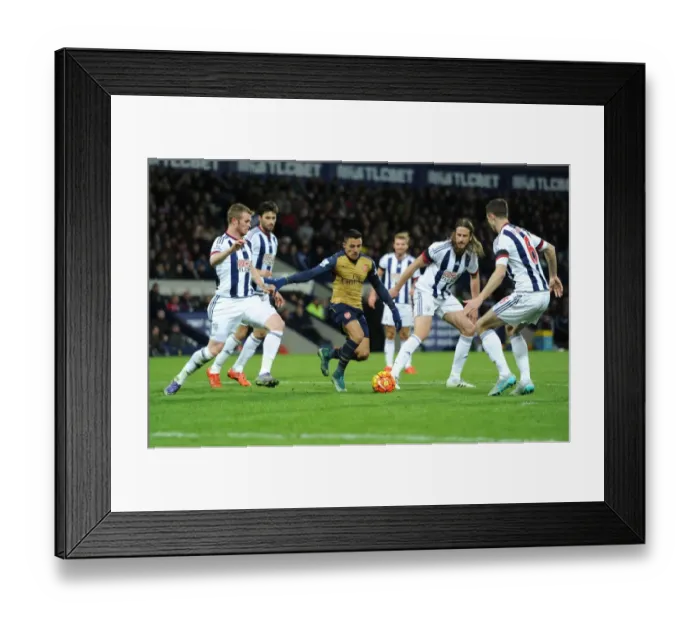 Framed Print : Alexis Sanchez vs. West Brom Defenders: A Football Battle at The Hawthorns (November 2015)