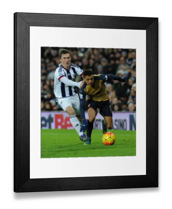 Framed Print : Alexis Sanchez Outmaneuvers Craig Gardner: Arsenal's Star Forward vs. West Bromwich Albion, Premier League 2015-16