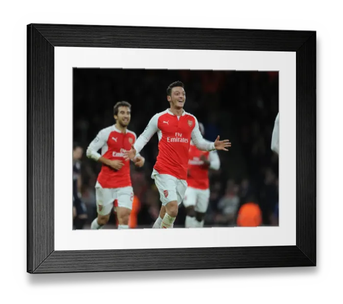 Framed Print : Mesut Ozil Scores First Arsenal Goal: Arsenal FC vs. GNK Dinamo Zagreb, UEFA Champions League, 2015