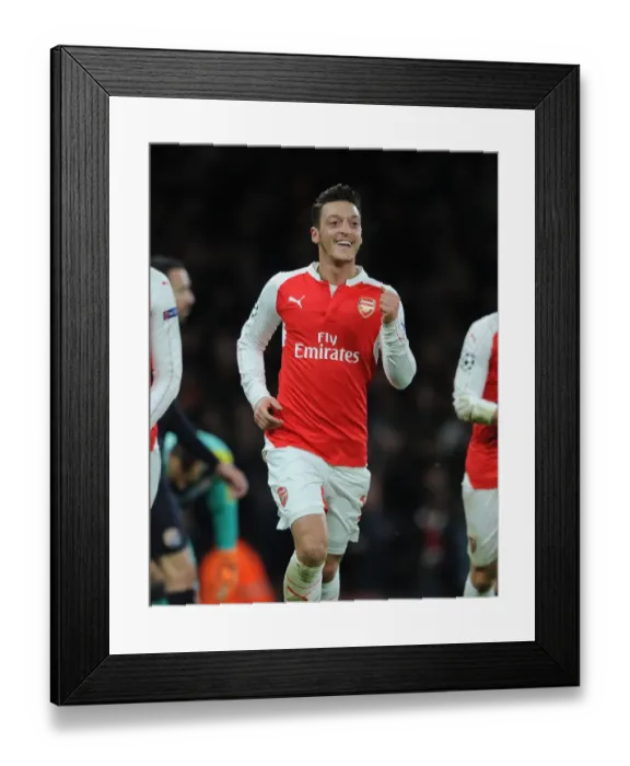 Framed Print : Mesut Ozil Scores First Arsenal Goal: Arsenal FC vs. GNK Dinamo Zagreb, UEFA Champions League, 2015