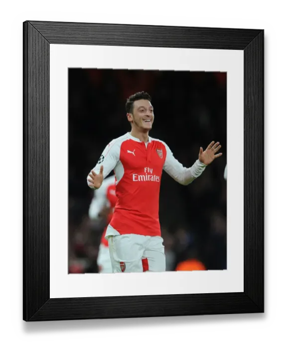 Framed Print : Mesut Ozil Scores First Goal for Arsenal against Dinamo Zagreb in the 2015 Champions League Framed Print : Mesut Ozil Scores First Goal for Arsenal against Dinamo Zagreb in the 2015 Champions League