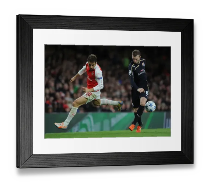 Framed Print : Flamini vs. Antolic: Intense Clash Between Arsenal's Mathieu Flamini and Dinamo Zagreb's Domagoj Antolic in the 2015-16 UEFA Champions League