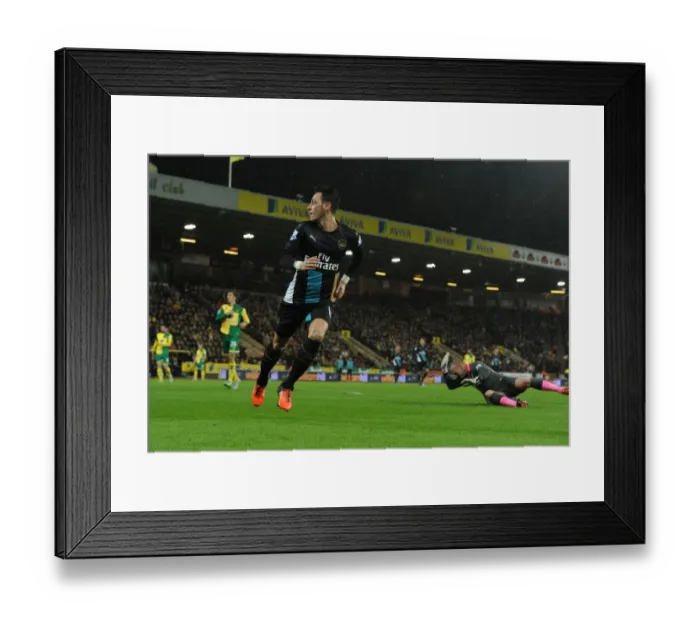 Framed Print : Mesut Ozil Scores: Arsenal's Premier League Victory Over Norwich City (2015-16) Framed Print : Mesut Ozil Scores: Arsenal's Premier League Victory Over Norwich City (2015-16)