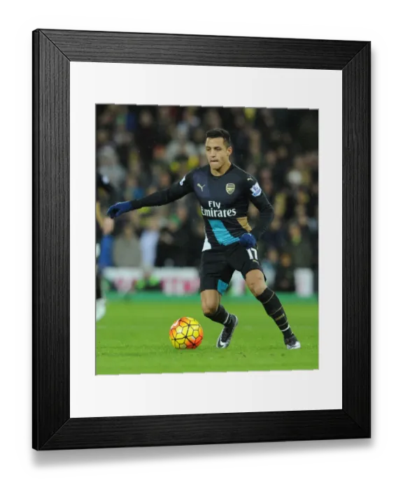 Framed Print : Alexis Sanchez in Action: Arsenal vs Norwich City, Premier League 2015-16 Framed Print : Alexis Sanchez in Action: Arsenal vs Norwich City, Premier League 2015-16