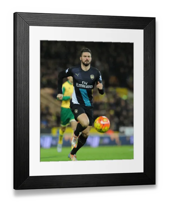 Framed Print : Giroud in Action: Arsenal vs. Norwich City, Premier League 2015-16 Framed Print : Giroud in Action: Arsenal vs. Norwich City, Premier League 2015-16