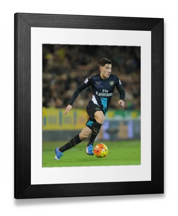Framed Print : Hector Bellerin: In Action Against Norwich City, Premier League 2015-16 Framed Print : Hector Bellerin: In Action Against Norwich City, Premier League 2015-16