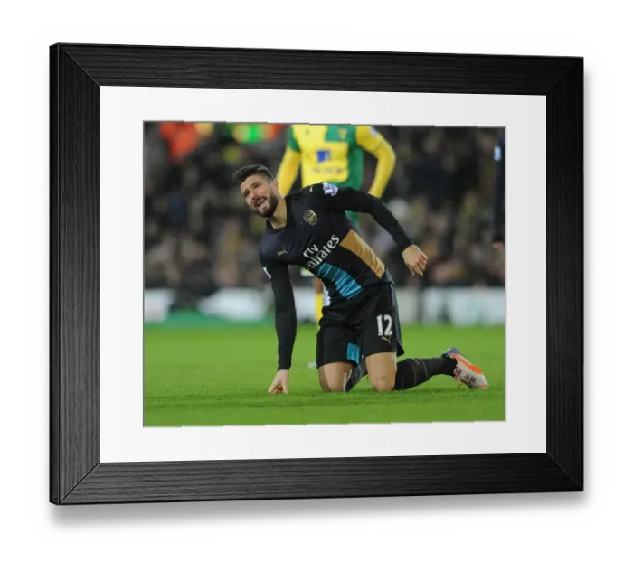 Framed Print : Olivier Giroud in Action: Arsenal vs. Norwich City, Premier League 2015-16