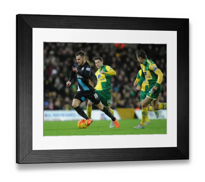 Framed Print : Clash of Midfield Maestros: Ramsey vs. Hoolahan, Premier League 2015-16 Framed Print : Clash of Midfield Maestros: Ramsey vs. Hoolahan, Premier League 2015-16