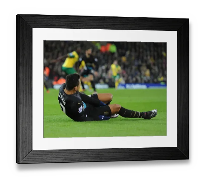 Framed Print : Alexis Sanchez: Injured in Arsenal's Clash against Norwich City (2015-16)