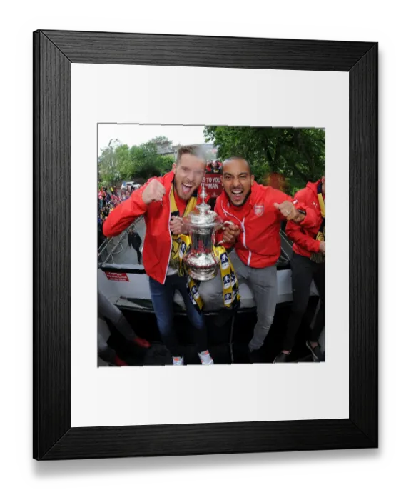 Framed Print : Arsenal FC: Celebrating FA Cup Victory with Ramsey and Walcott (2014-15) Framed Print : Arsenal FC: Celebrating FA Cup Victory with Ramsey and Walcott (2014-15)