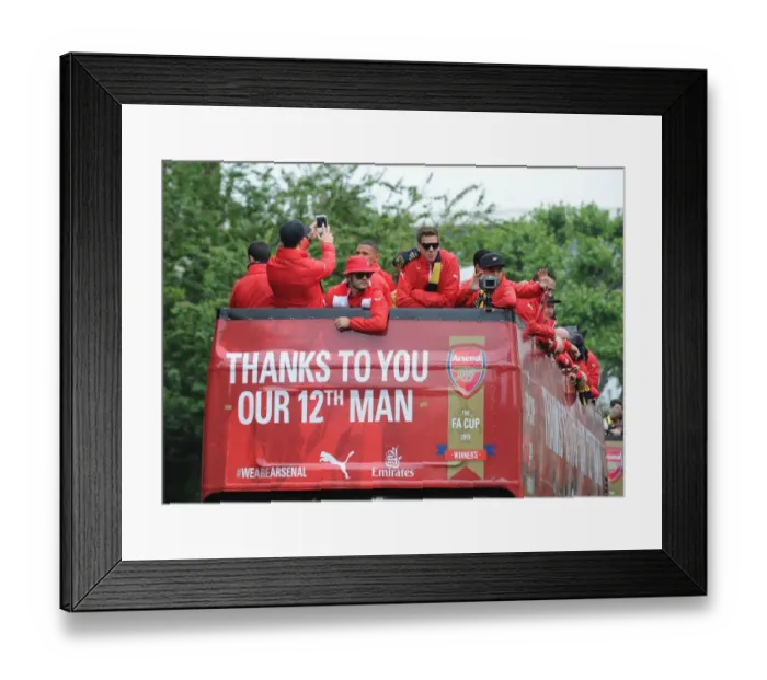 Framed Print : Arsenal FA Cup Triumph: Victory Parade at Emirates Stadium (May 31, 2015) Framed Print : Arsenal FA Cup Triumph: Victory Parade at Emirates Stadium (May 31, 2015)