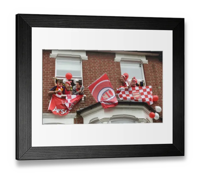 Framed Print : Arsenal FA Cup Final Victory Parade 2014-15 Framed Print : Arsenal FA Cup Final Victory Parade 2014-15