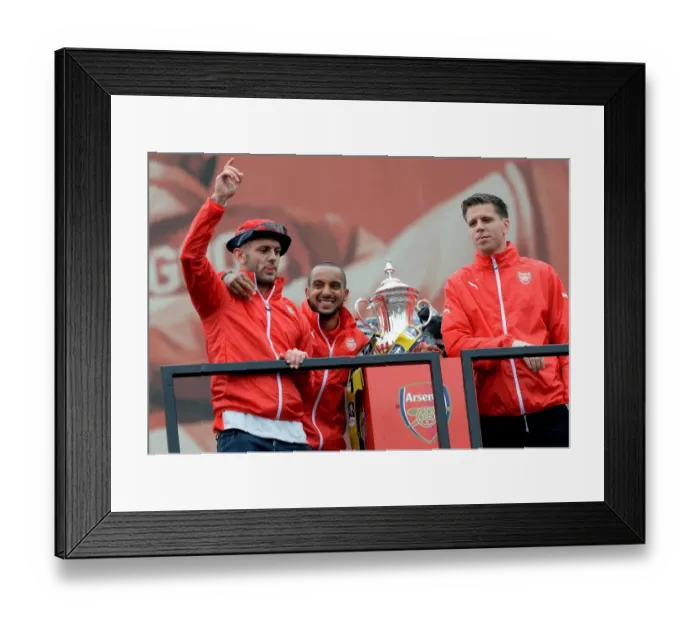 Framed Print : Arsenal FC: 2014-15 FA Cup Victory Parade - Celebrating Triumph