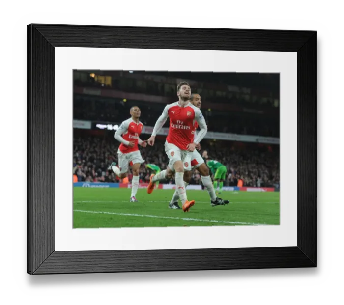 Framed Print : Arsenal's Ramsey Scores Third Goal Against Sunderland in 2015-16 Premier League