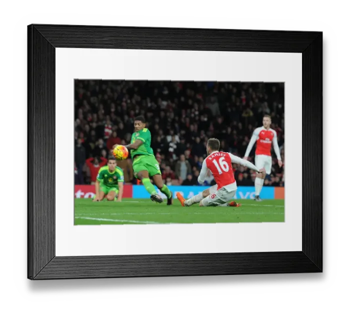 Framed Print : Arsenal's Aaron Ramsey Scores Hat-trick Against Sunderland in Premier League Match, December 2015 Framed Print : Arsenal's Aaron Ramsey Scores Hat-trick Against Sunderland in Premier League Match, December 2015