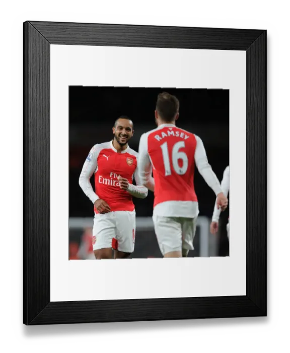 Framed Print : Arsenal's Ramsey and Walcott: Celebrating Goals Against Sunderland (2015-16) Framed Print : Arsenal's Ramsey and Walcott: Celebrating Goals Against Sunderland (2015-16)