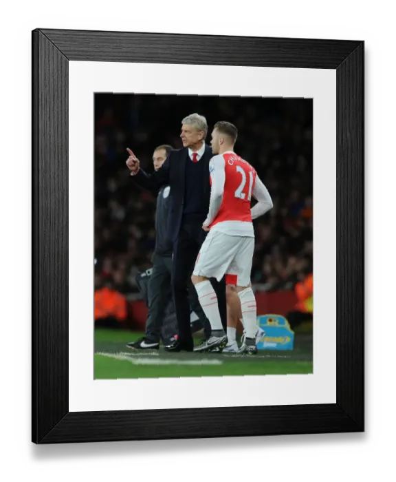 Framed Print : Arsene Wenger Counsels Calum Chambers during Arsenal vs. Sunderland, 2015-16 Premier League Framed Print : Arsene Wenger Counsels Calum Chambers during Arsenal vs. Sunderland, 2015-16 Premier League