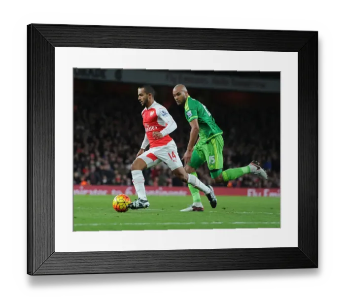 Framed Print : Theo Walcott vs. Younes Kaboul: A Battle of Wits and Skills at Arsenal's Emirates Stadium - Arsenal vs. Sunderland, Premier League 2015-16 Framed Print : Theo Walcott vs. Younes Kaboul: A Battle of Wits and Skills at Arsenal's Emirates Stadium - Arsenal vs. Sunderland, Premier League 2015-16