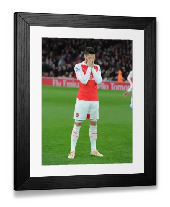 Framed Print : Arsenal's Olivier Giroud Gears Up for Arsenal vs Sunderland (2015-16)