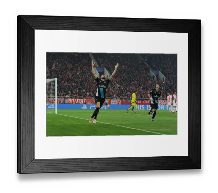 Framed Print : Olivier Giroud Scores His Second Goal: Arsenal's Victory in Olympiacos, UEFA Champions League 2015-16 Framed Print : Olivier Giroud Scores His Second Goal: Arsenal's Victory in Olympiacos, UEFA Champions League 2015-16