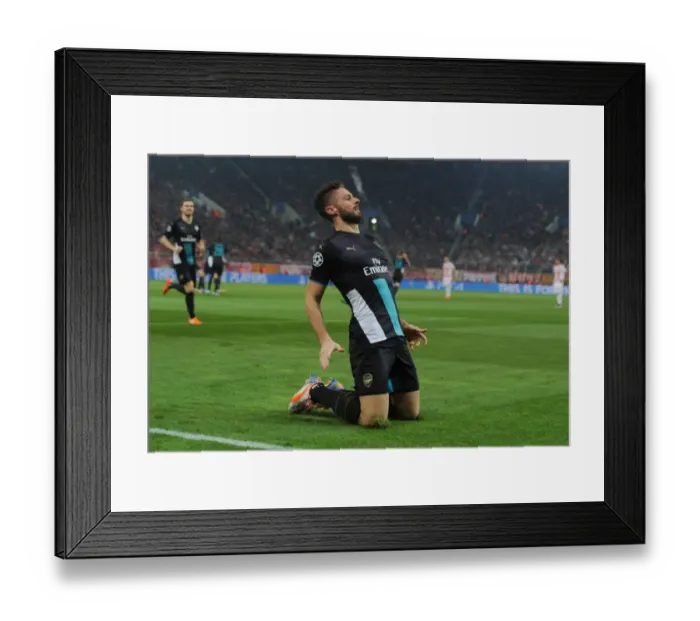 Framed Print : Olivier Giroud's Brace: Arsenal's UEFA Champions League Victory over Olympiacos (December 2015)
