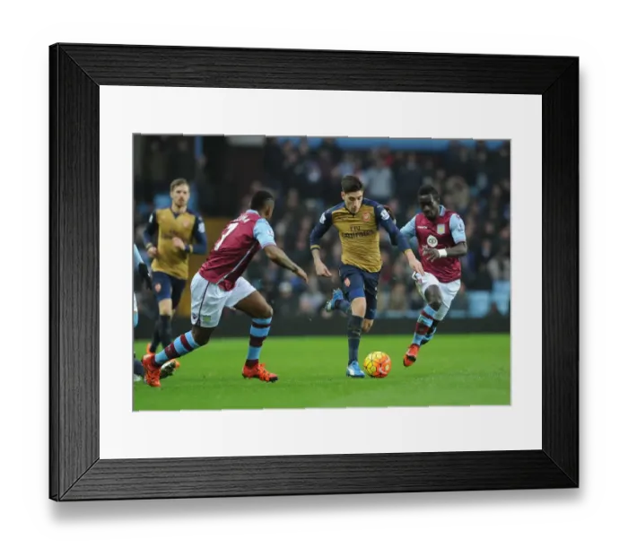 Framed Print : Intense Three-Way Battle: Hector Bellerin vs Leandro Bacuna vs Idrissa Gana (Aston Villa vs Arsenal, 2015-16) Framed Print : Intense Three-Way Battle: Hector Bellerin vs Leandro Bacuna vs Idrissa Gana (Aston Villa vs Arsenal, 2015-16)