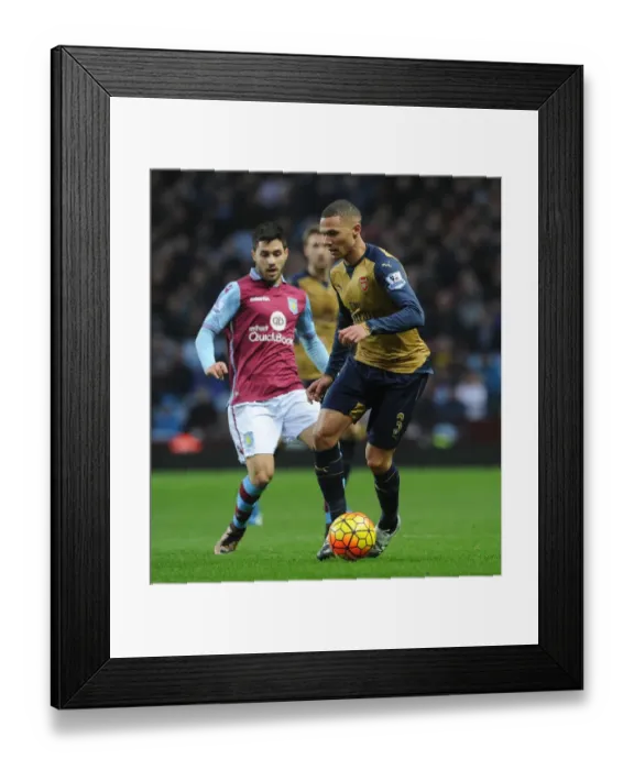Framed Print : Kieran Gibbs in Action: Arsenal vs. Aston Villa, Premier League 2015-16