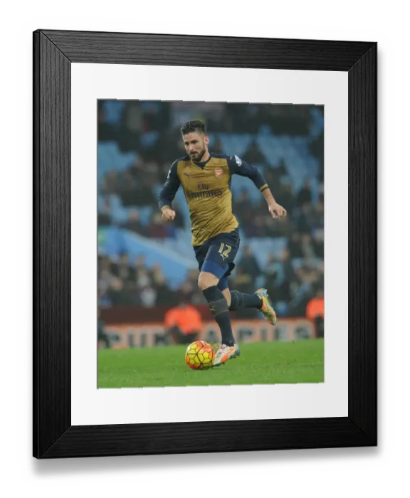 Framed Print : Olivier Giroud in Action: Premier League 2015-16 - Arsenal vs. Aston Villa