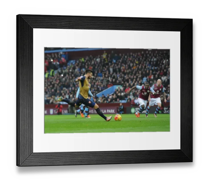 Framed Print : Olivier Giroud Scores Penalty Goal: Aston Villa vs. Arsenal, Premier League 2015-16 Framed Print : Olivier Giroud Scores Penalty Goal: Aston Villa vs. Arsenal, Premier League 2015-16