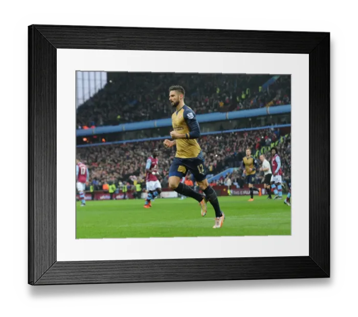 Framed Print : Thrilling Goal: Olivier Giroud Scores for Arsenal against Aston Villa, Premier League 2015-16 Framed Print : Thrilling Goal: Olivier Giroud Scores for Arsenal against Aston Villa, Premier League 2015-16