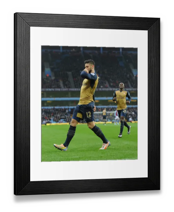 Framed Print : Thrilling Goal: Olivier Giroud Scores for Arsenal against Aston Villa, Premier League 2015-16 Framed Print : Thrilling Goal: Olivier Giroud Scores for Arsenal against Aston Villa, Premier League 2015-16