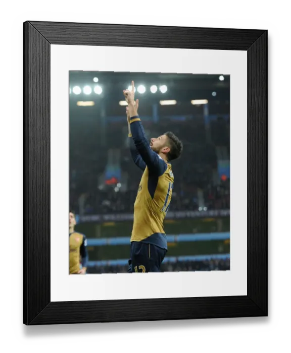 Framed Print : Thrilling Goal: Olivier Giroud Scores for Arsenal against Aston Villa, Premier League 2015-16 Framed Print : Thrilling Goal: Olivier Giroud Scores for Arsenal against Aston Villa, Premier League 2015-16