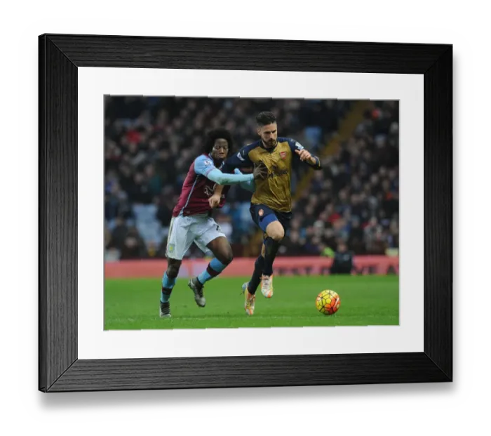 Framed Print : Giroud vs Sanchez: A Premier League Battle at Aston Villa (December 2015)