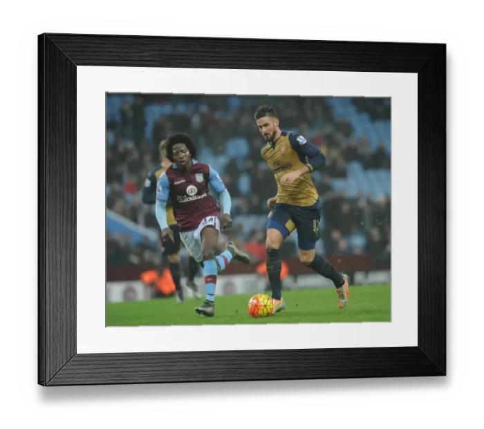 Framed Print : Giroud vs Sanchez: A Battle of Stars in the Premier League - Aston Villa vs Arsenal, 2015-16