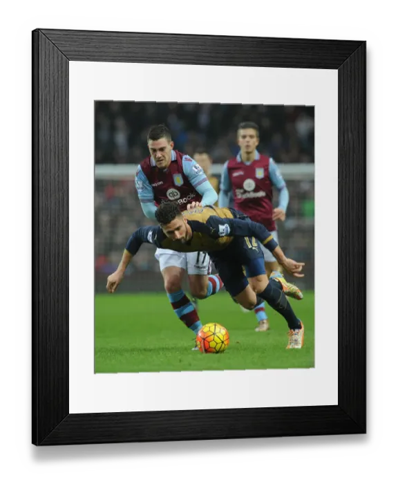 Framed Print : Giroud vs. Veretout: A Premier League Showdown at Villa Park Framed Print : Giroud vs. Veretout: A Premier League Showdown at Villa Park