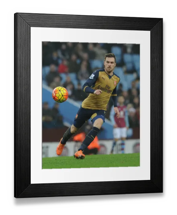 Framed Print : Aaron Ramsey in Action: Arsenal vs. Aston Villa, Premier League 2015-16