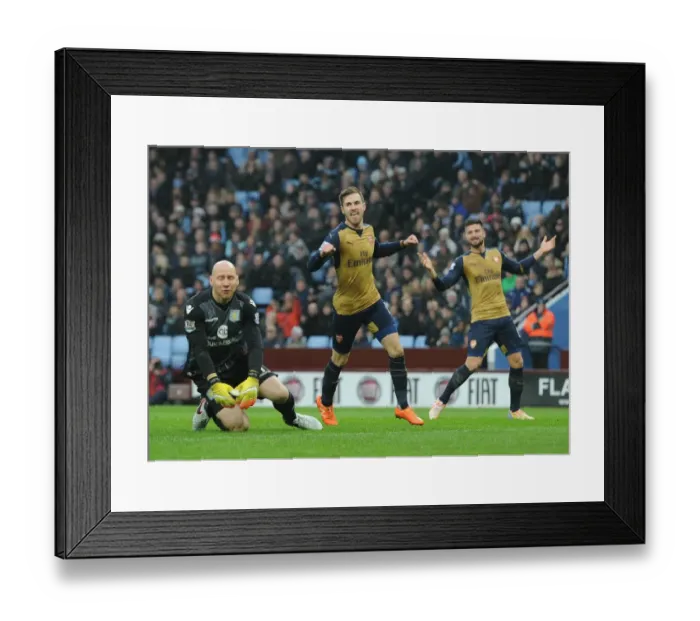 Framed Print : Aaron Ramsey's Double: Arsenal's Triumph over Aston Villa (December 2015)