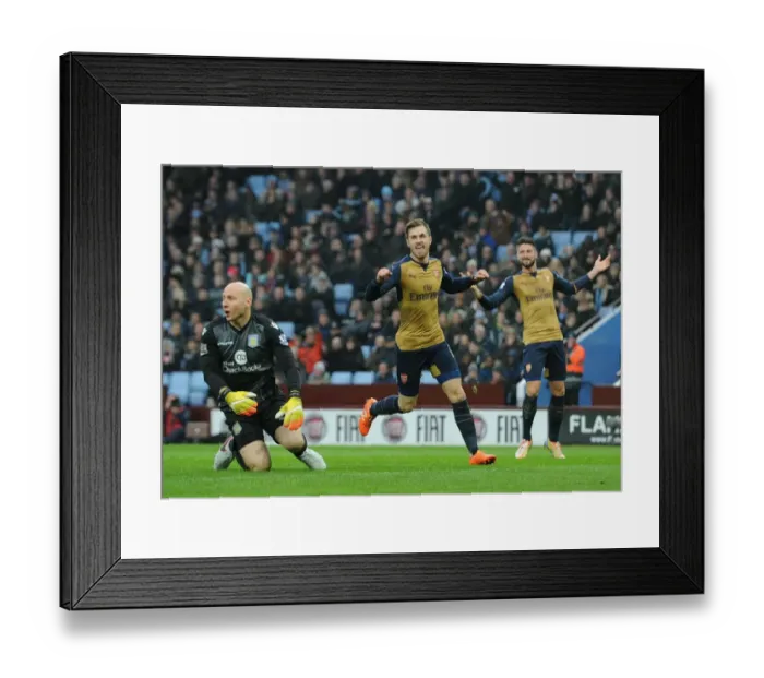 Framed Print : Aaron Ramsey's Brilliant Double: Arsenal's Triumph Over Aston Villa (December 2015)