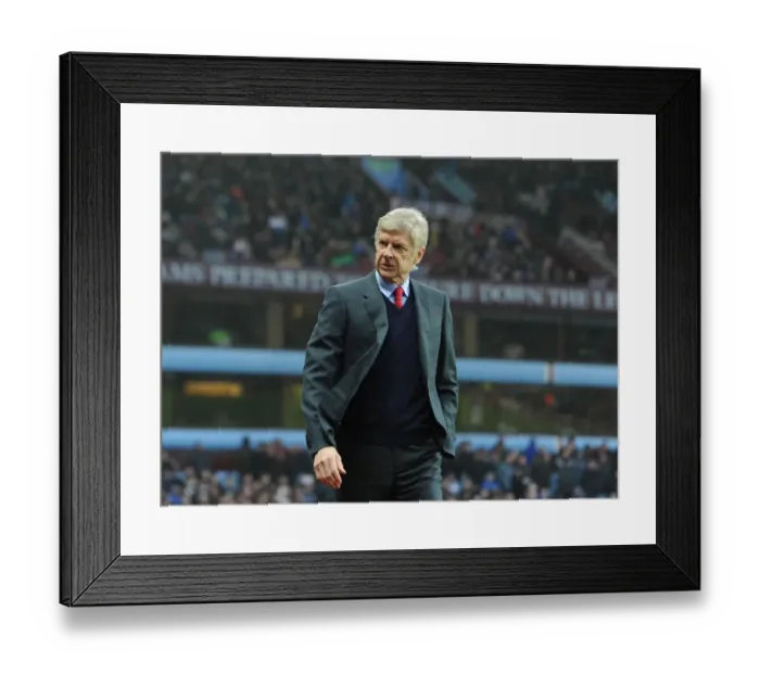 Framed Print : Arsene Wenger Leads Arsenal Against Aston Villa in Premier League (December 2015)