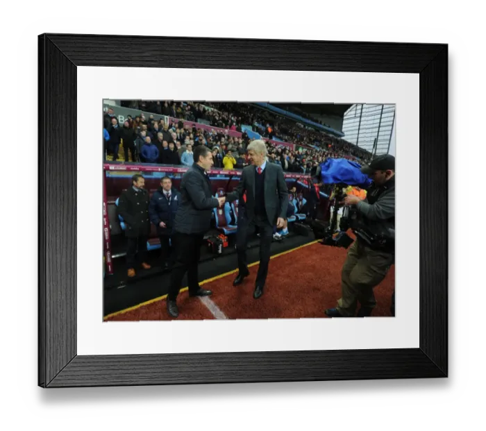 Framed Print : Arsene Wenger and Remi Garde: Pre-Match Handshake Before Aston Villa vs. Arsenal, Premier League 2015-16 Framed Print : Arsene Wenger and Remi Garde: Pre-Match Handshake Before Aston Villa vs. Arsenal, Premier League 2015-16