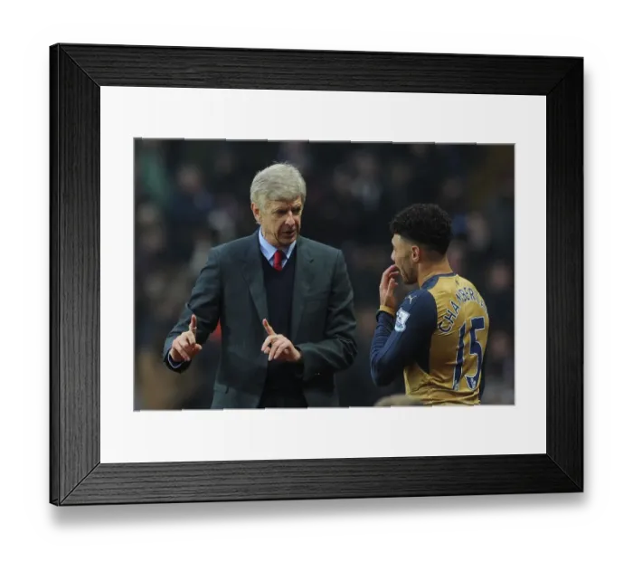 Framed Print : Arsene Wenger and Alex Oxlade-Chamberlain: United on the Touchline during Arsenal's Premier League Match at Aston Villa (2015-16) Framed Print : Arsene Wenger and Alex Oxlade-Chamberlain: United on the Touchline during Arsenal's Premier League Match at Aston Villa (2015-16)