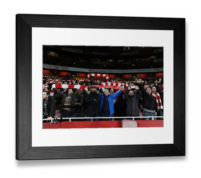 Framed Print : Arsenal Fans Go Wild: Upset Victory over Manchester City in Premier League (2015-16)