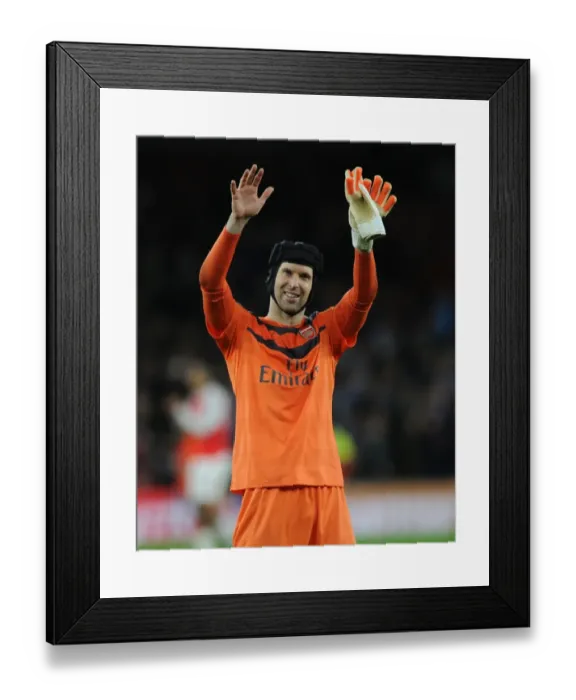 Framed Print : Arsenal Celebrates Premier League Victory Over Manchester City: Petr Cech's Triumphant Moment (2015-16)