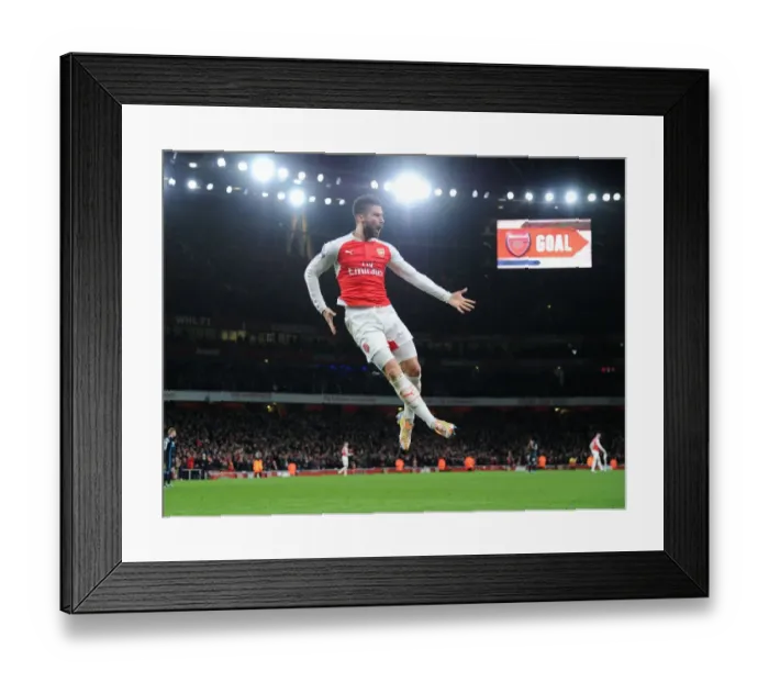 Framed Print : Giroud's Brace: Arsenal Secures Victory Over Manchester City in Premier League Showdown (December 2015)