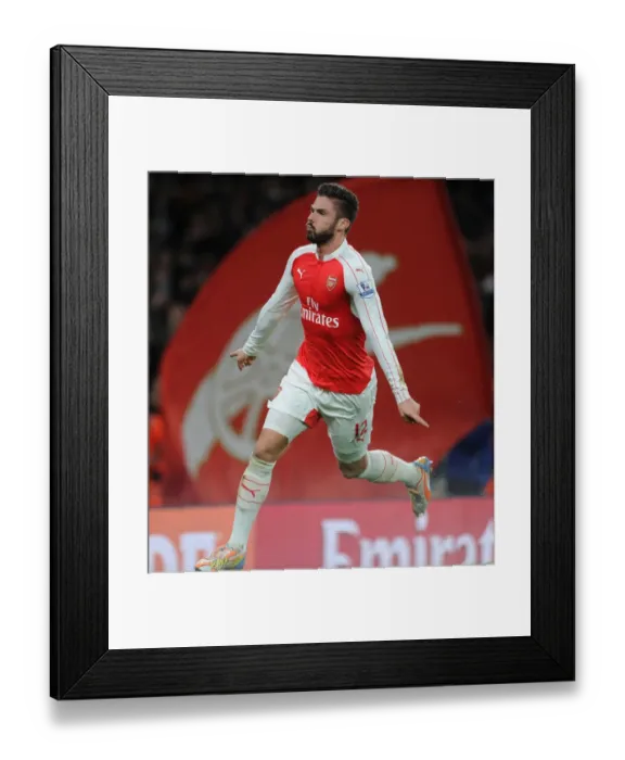 Framed Print : Giroud's Brace: Arsenal's Premier League Victory Over Manchester City