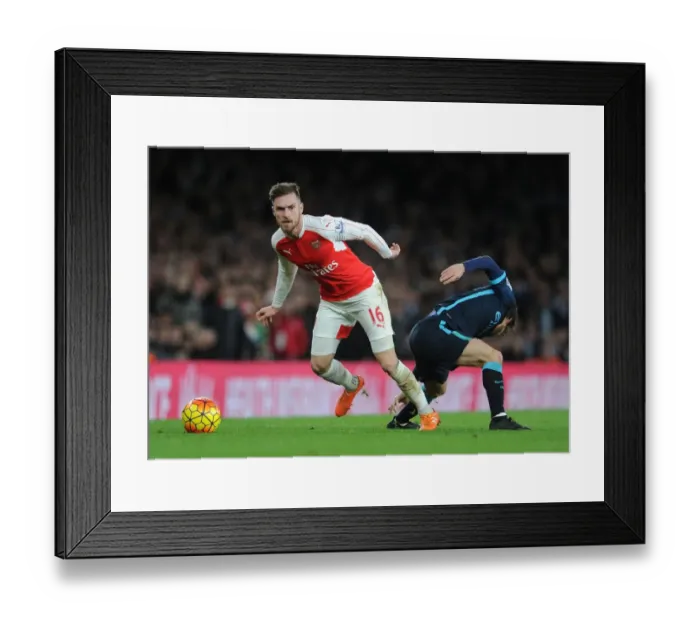 Framed Print : Ramsey vs Silva: A Premier League Battle at the Emirates (December 2015) Framed Print : Ramsey vs Silva: A Premier League Battle at the Emirates (December 2015)