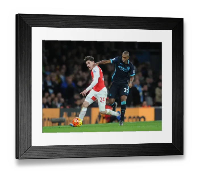 Framed Print : Clash of Titans: Bellerin vs. Fernandinho - Arsenal vs. Manchester City, Premier League 2015-16 Framed Print : Clash of Titans: Bellerin vs. Fernandinho - Arsenal vs. Manchester City, Premier League 2015-16