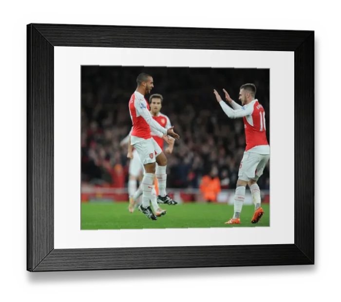 Framed Print : Arsenal's Star Duo: Theo Walcott and Aaron Ramsey Celebrate First Goal Against Manchester City (2015-16) Framed Print : Arsenal's Star Duo: Theo Walcott and Aaron Ramsey Celebrate First Goal Against Manchester City (2015-16)