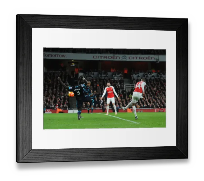 Framed Print : Theo Walcott Scores First Goal: Arsenal vs Manchester City, Premier League 2015-16